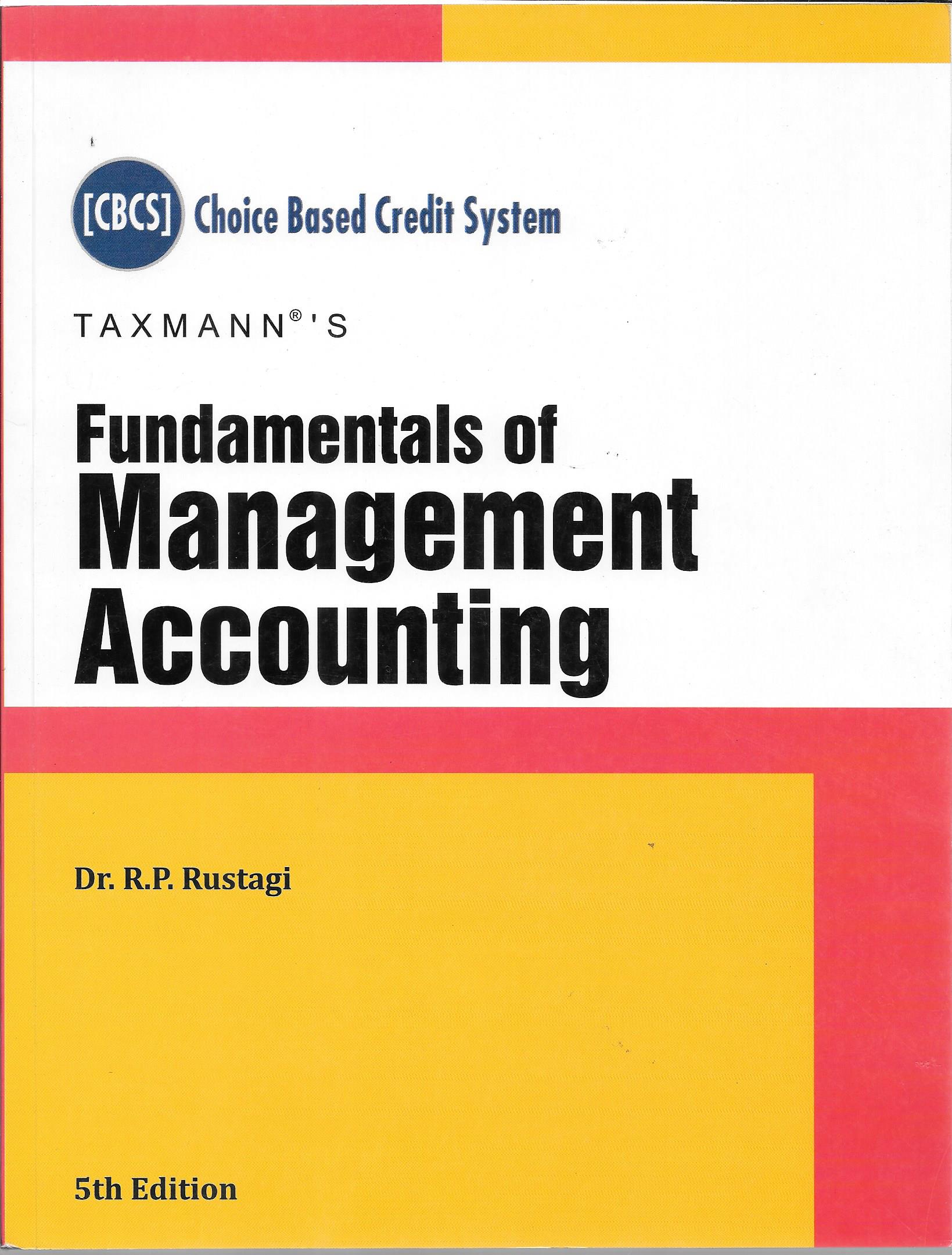 Buy Fundamentals Of Management Accounting By Rp Rustagi Online Lionkart
